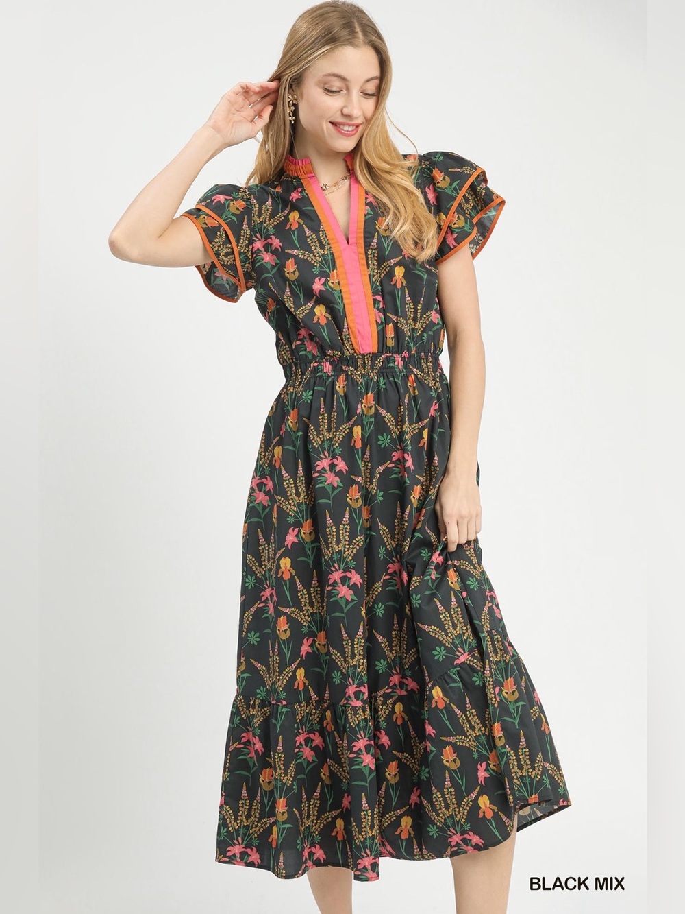 Umgee Mix Floral Midi Dress 🛍️